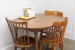 wooden dining table with 3 chairs