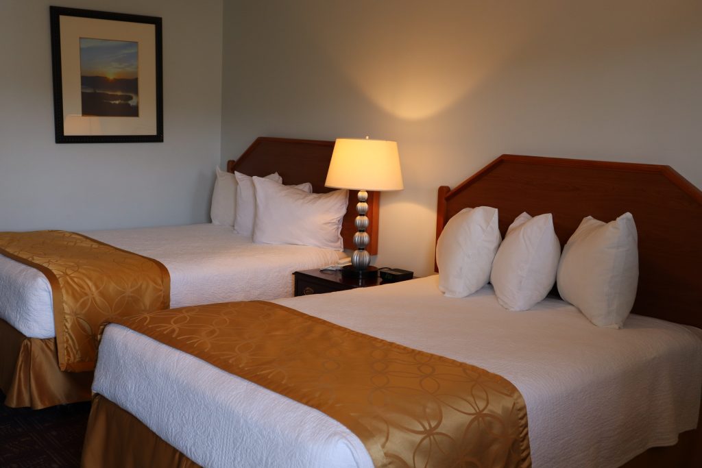 Room with two double beds